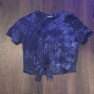 Cotton On Blue Tie-Dye Crop Top